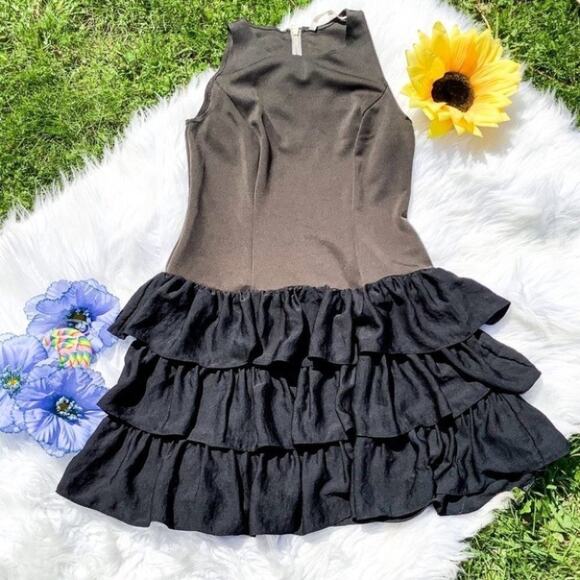 RACHEL Rachel Roy Dresses & Skirts - Rachel Rachel Roy Black Layered Frill Dress Whimsical Goth Size 6